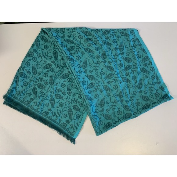 The Unbranded Brand Accessories - 100% Green Prussa Silk Scarf Made In Turkey